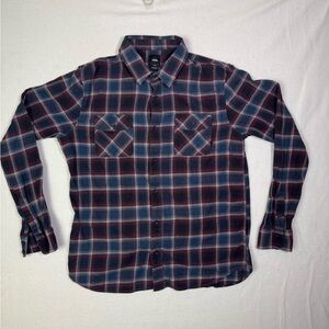 Vans Men's Casual Plaid Shirt - Blue and Red